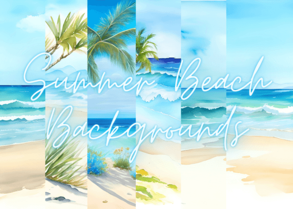 15 Watercolor Summer Beach Backgrounds for Every Project