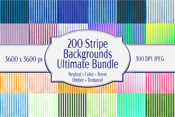 200 Color Stripe Backgrounds: A Complete Library for Creators
