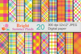Bright Summer Plaid Digital Paper: Your Go-To Pattern for Vibrant Projects