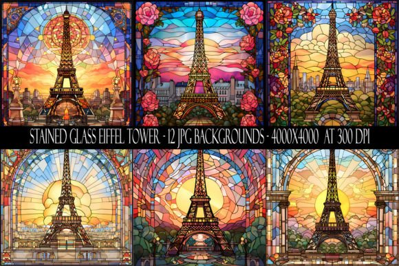 Stained Glass Eiffel Tower Backgrounds: A Digital Asset Deep Dive