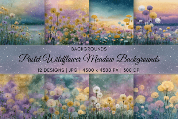 Step Into Dreamlike Fields with Pastel Wildflower Meadow Backgrounds