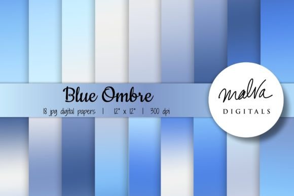 The Power of Blue Ombre: 18 Premium Digital Papers for Every Project
