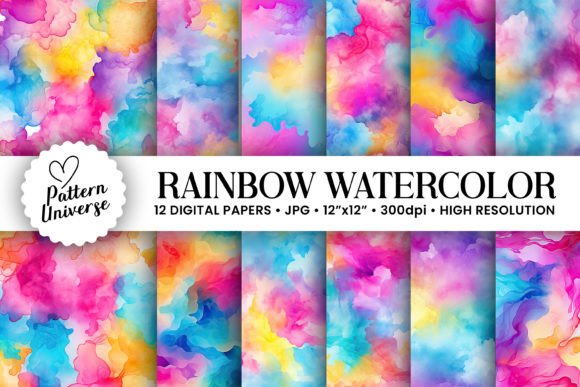 Unleash Vibrant Creativity with Rainbow Watercolor Seamless Backgrounds