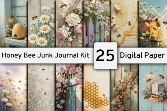 Unleashing Creativity with Honey Bee Junk Journal Kit Backgrounds